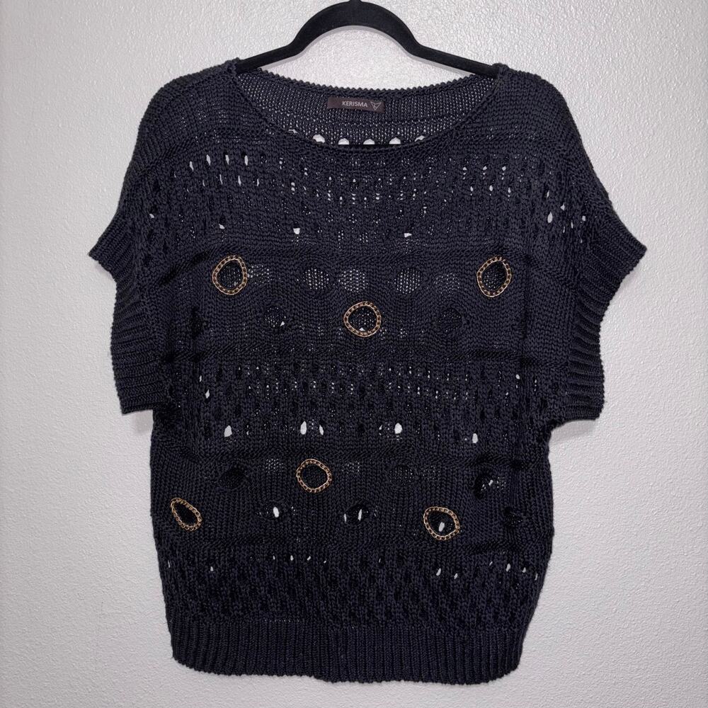 KERISMA Black and Gold Knit Top Size L